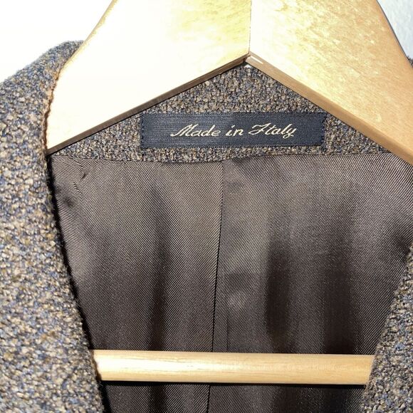 Vito Rufolo Mens Tweed Blazer Suit Jacket 44L Wool Vintage Italy Brown 3-button - Picture 2 of 10